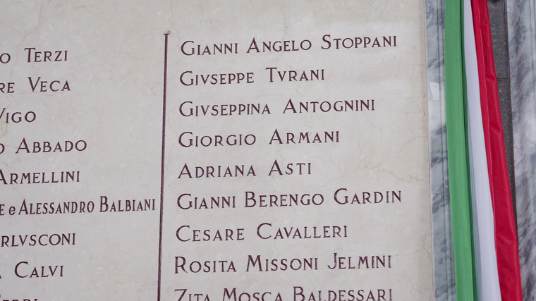 Pina Antognini tra gli illustri del Famedio Pina Antognini tra gli illustri del Famedio